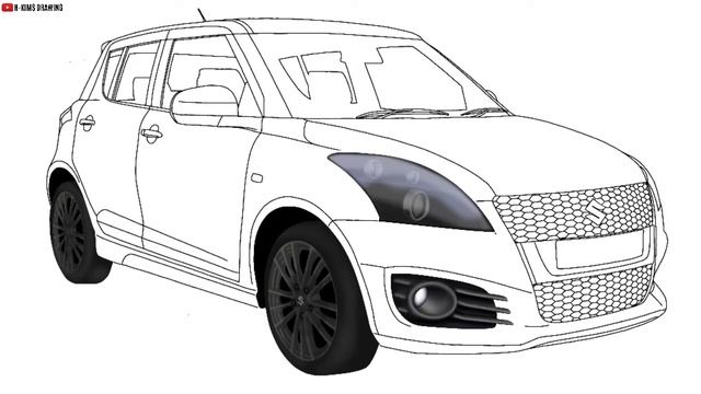 MENGGAMBAR MOBIL SUZUKI SWIFT | 3D CAR DRAWING смотреть онлайн