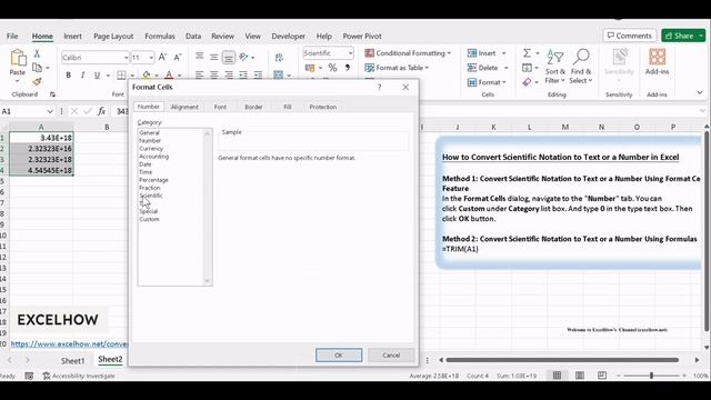 How to Convert Scientific Notation to Text or a Number in Excel смотреть онлайн