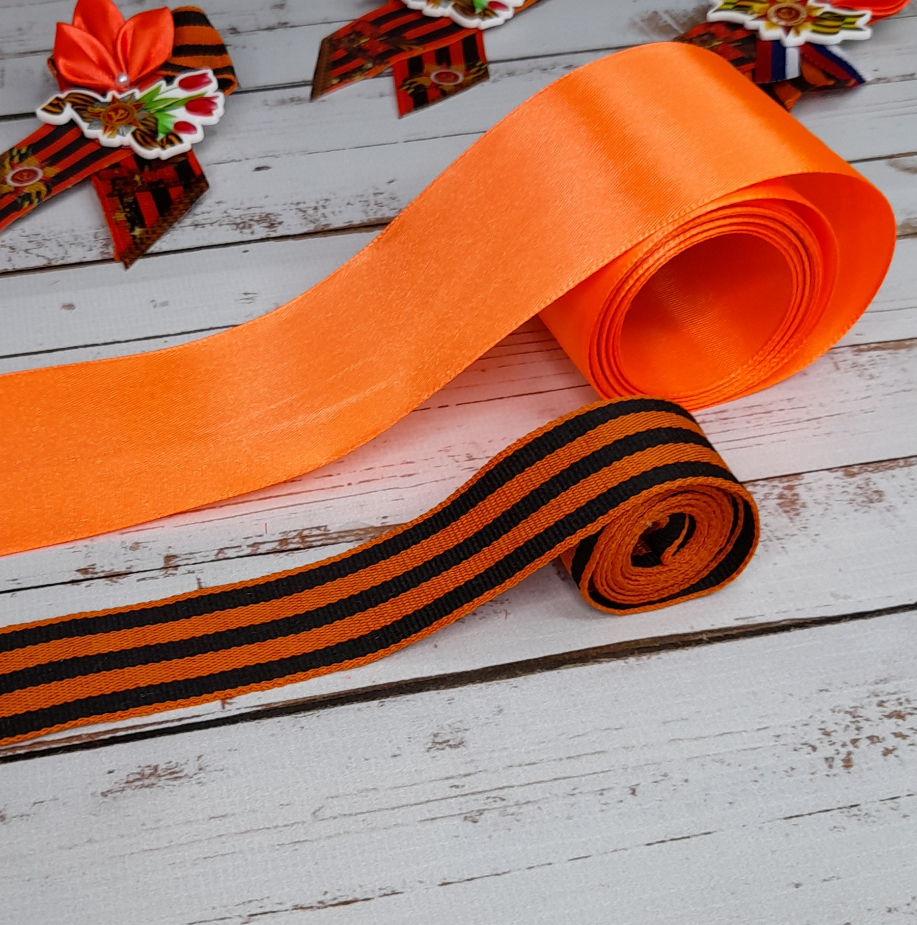 БРОШЬ НА 9 МАЯ Георгиевская лента своими руками Мастер-класс