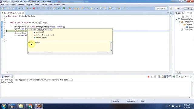 Java StringBuffer [insert methods] | Java Tutorial смотреть онлайн