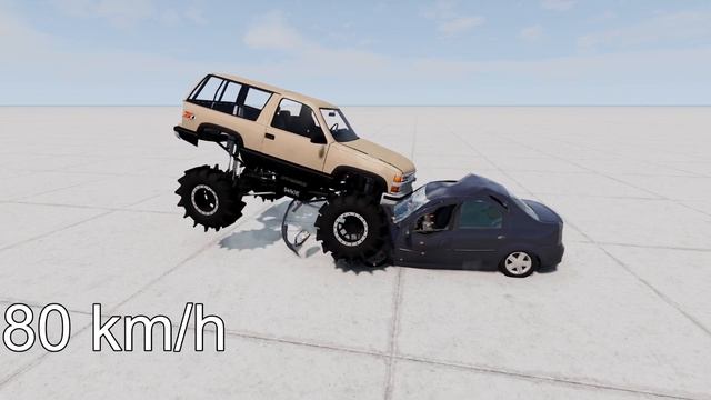 MONSTER TRUCK vs DACIA LOGAN! 150 Km/H CRASH TEST! - BeamNg Drive смотреть онлайн