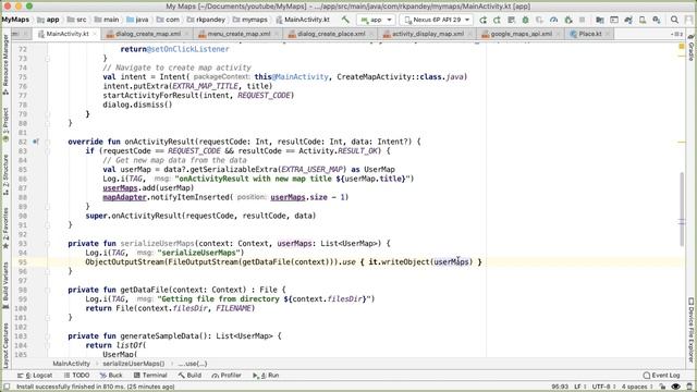 Android Google Maps Tutorial Ep 6: Data Persistence with Files - Kotlin Android Studio Development смотреть онлайн