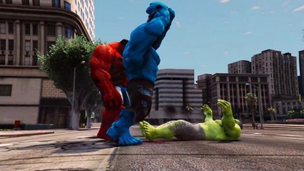 HULK vs RED HULK vs BLUE HULK - Epic Battle