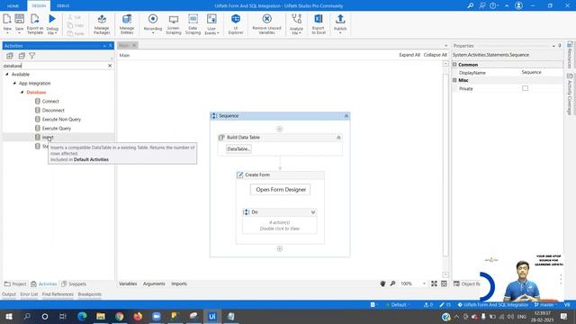 Insert Data Into SQL Database Using UiPath Form смотреть онлайн