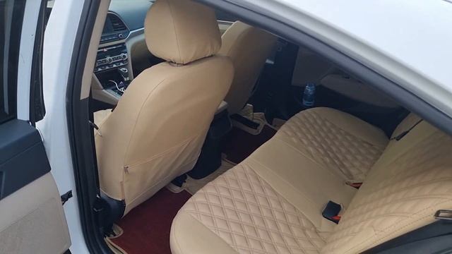 Чехлы 3D Ромб и 5D Коврики Hyundai Elantra AD (Бежевые с красным ворсом) смотреть онлайн