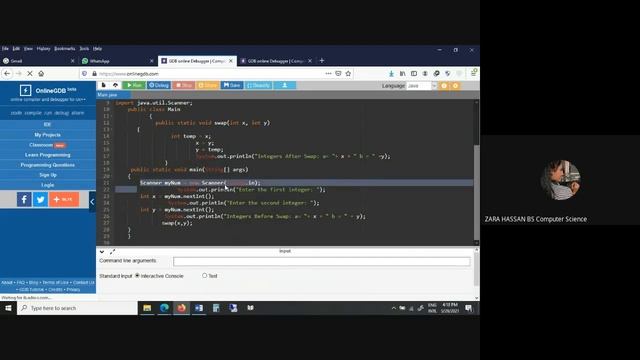 Java example-swapping of two values by passing through a function in main body-18266 смотреть онлайн
