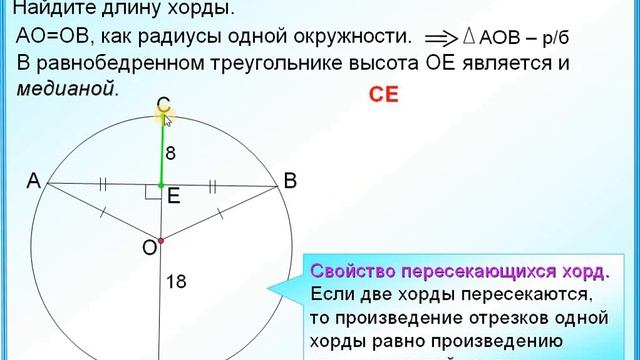 Задание 24 Свойство пересекающихся хорд смотреть онлайн