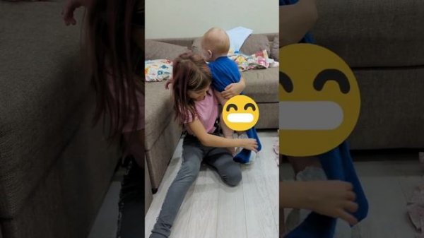 Potty training Baby pee and poo to the potty, she is 9 months Little girl changes sister's diaper