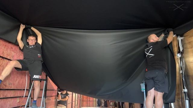 Монтаж тканевого натяжного потолка. Натяжные потолки в Сочи. смотреть онлайн