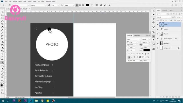Tutorial Membuat Design CV Photoshop #BYtutorial смотреть онлайн