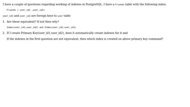 Databases: Working of indexes in PostgreSQL (5 Solutions!!) смотреть онлайн