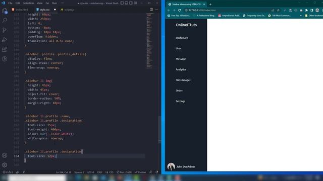 Responsive Sidebar Menu Using HTML CSS and JavaScript смотреть онлайн