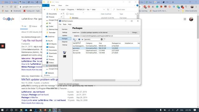 LaTeX Error 'geometry.sty' not found problem solved by installing packages in MiKTeX, TexMaker смотреть онлайн