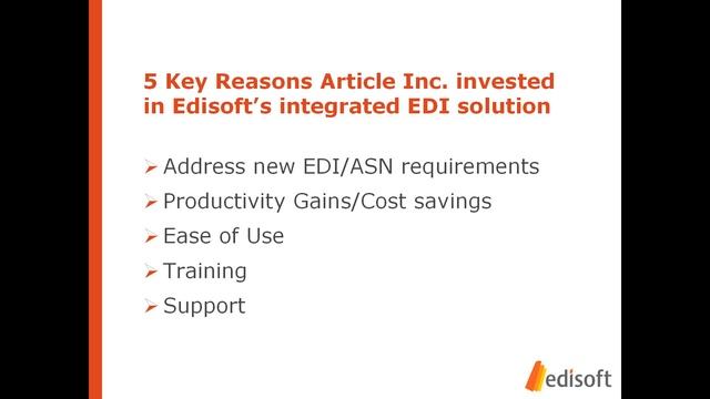 5 Key Reasons to Invest in Edisoft's Integrated EDI and Remote Warehouse (3PL) смотреть онлайн