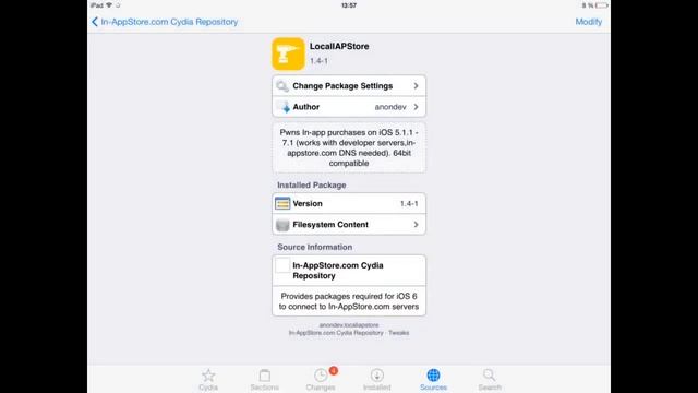 Твик localAppStore на ios 7 и выше. Твик позволяет совершать внутреигровые покупки БЕСПЛАТНО смотреть онлайн