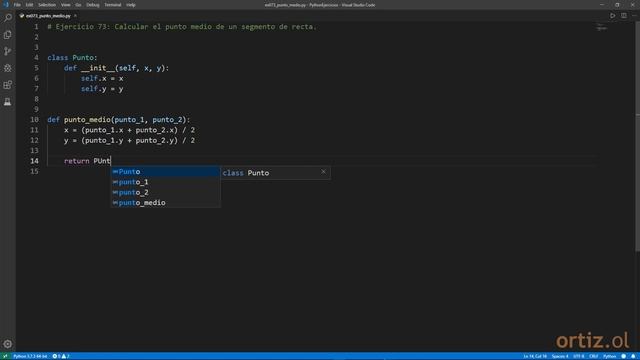 Python - Ejercicio 73: Calcular el Punto Medio de un Segmento de Recta смотреть онлайн