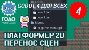 Платформер 2D: Перенос и переименование сцен GODOT 4.1 | Урок P004 (Перезалив)