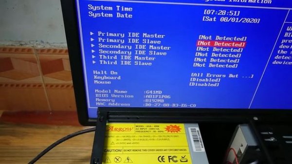 Foxconn G41MD Error "Please preess 'F1' key skip warning mesage, or 'Del' key enter setup!"