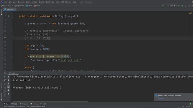 Mantiqiy operatorlar - Java dasturlash tili - Java darslari смотреть онлайн