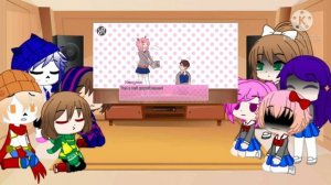 Реакция андертейл и Doki Doki Literature Club на песню Лишь Моника |Gacha Club DDLC Undertale|