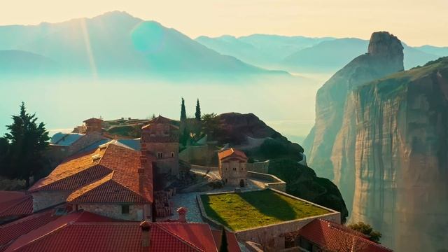 Breathtaking METEORA Greece lounge music video | 4K UHD | смотреть онлайн