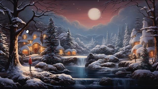 Vintage Christmas TV Art w/Snow Falling | 9 Wall Art TV Screensavers |Beautiful Winter Art | смотреть онлайн