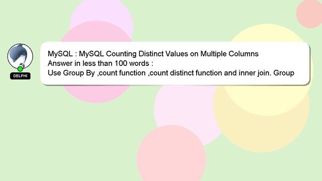 MySQL : MySQL Counting Distinct Values on Multiple Columns смотреть онлайн