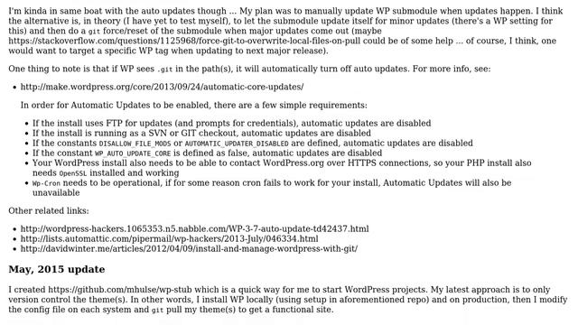 Wordpress: How should I structure a WP website project using git and updating from WP dashboard? смотреть онлайн