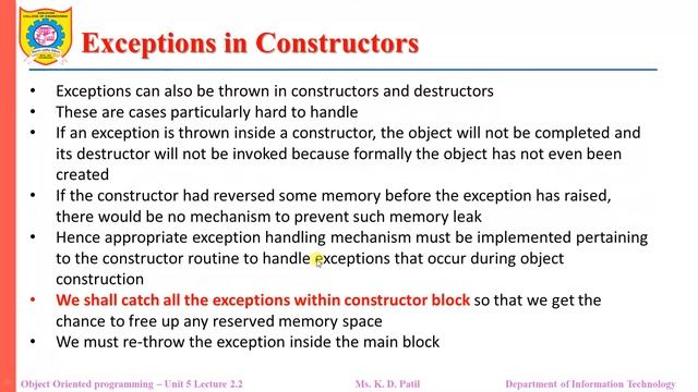 Unit 5 Lecture 2.2: Catching class types as Exception смотреть онлайн