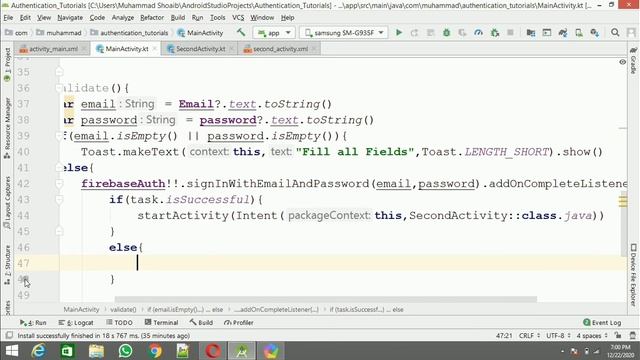 How To Create Login With Firebase In Android Studio |Android Kotlin Login Activity |Android Kotlin смотреть онлайн