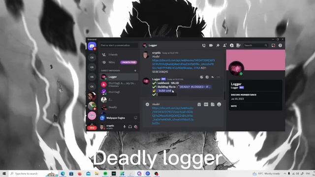 Deadly Logger Discord bot смотреть онлайн