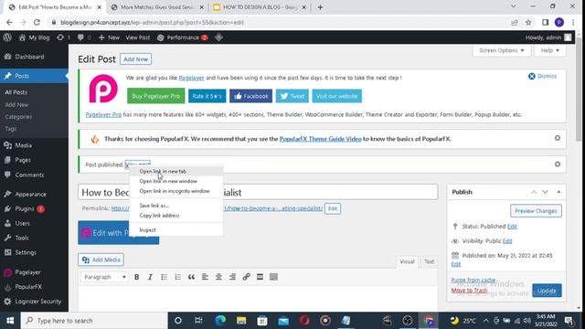 How To Make A WordPress Blog For Beginners 2022 | Part 3 Content Creation and Theme Customization смотреть онлайн
