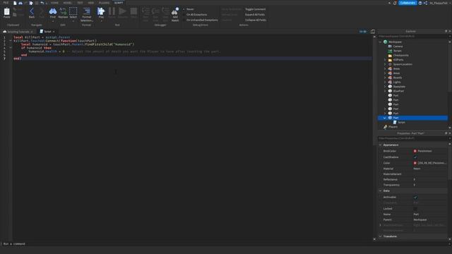 ?️HOW TO MAKE A KILL PART IN ROBLOX STUDIO ?️Roblox Studio Tutorial смотреть онлайн