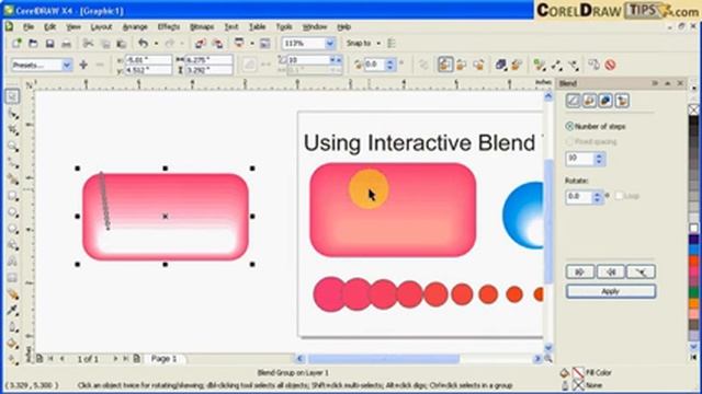 Using the blend tool in CorelDraw смотреть онлайн