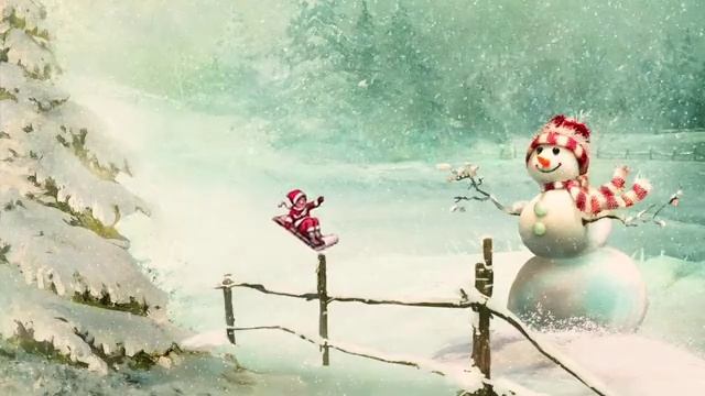 Ai Created, Copyright Free, 3D Animated Background Video Clip, Cartoons, Winter, Snowing смотреть онлайн