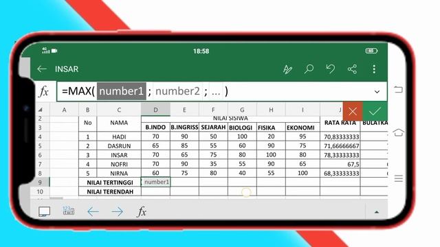 Cara menentukan nilai tertinggi menggunakan rumus Max di Excel Android смотреть онлайн