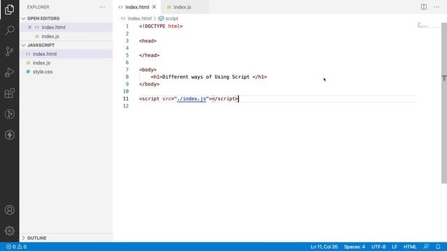 JS DOM Streak 1 | How to link Javascript with HTML | Accessing External Javascript file смотреть онлайн