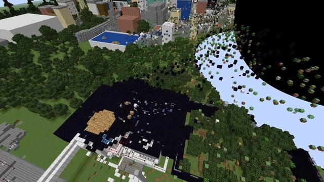 Giant black hole versus the city Minecraft смотреть онлайн