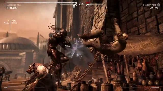 Mortal Kombat XL - Triborg Smoke Ladder - Ending - Combos and Finishers! смотреть онлайн