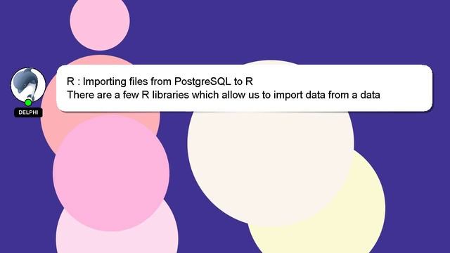 R : Importing files from PostgreSQL to R смотреть онлайн