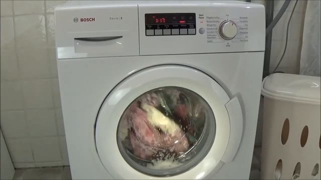 BOSCH WAB28220 washing machine, cotton intensive wash 90 degrees program test example movie #290 смотреть онлайн