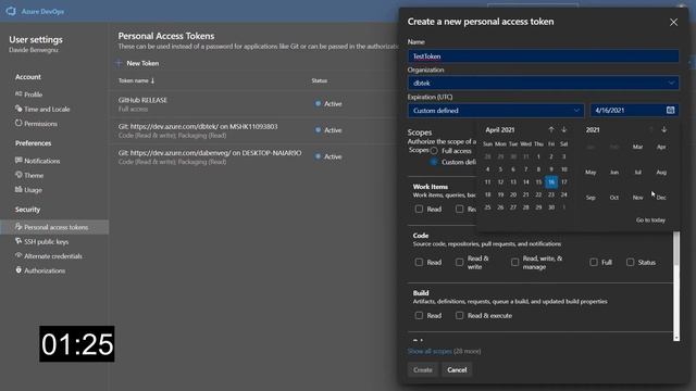 How to Create a Personal Access Token in Azure DevOps смотреть онлайн