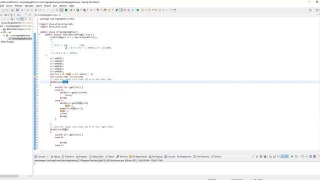Grouping array with 0's and 1's with Java (Coding Interview Question) смотреть онлайн