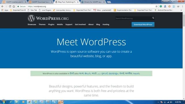 Wordpress Tutorial for Beginners | Install Wordpress on Local Server XAMPP in Hindi смотреть онлайн
