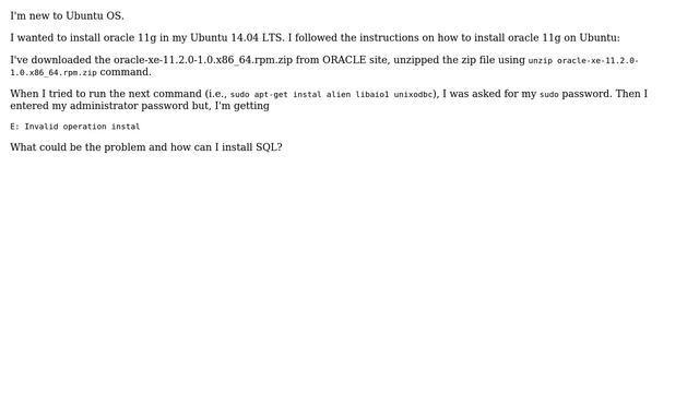 E: Invalid operation instal смотреть онлайн