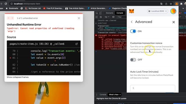 [Solved] Error: nonce too high in metamask console смотреть онлайн