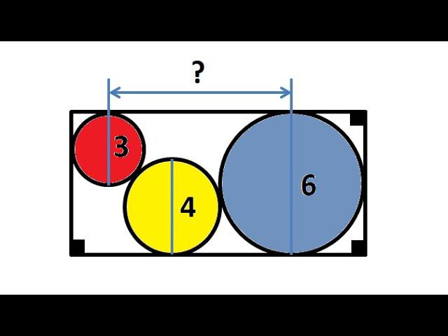 Три окружности в прямоугольнике. смотреть онлайн