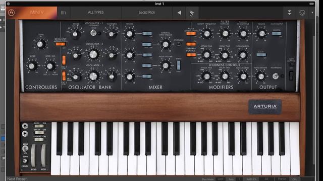 Arturia Mini V - Presets Sound Test Part 2 Moog Minimoog смотреть онлайн