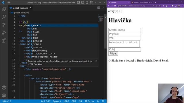 93. PHP 2023 - Testujeme funkčnost formuláře (request method) смотреть онлайн