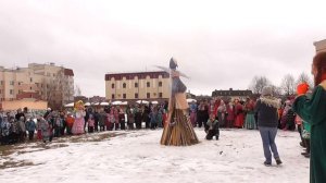 Сжигание чучела Масленицы в Царском Селе.